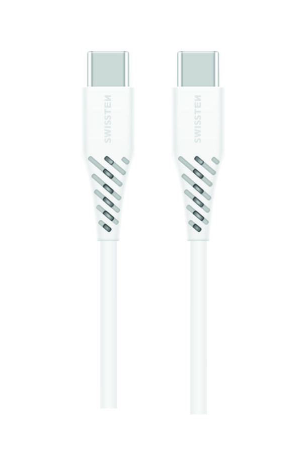 DATA CABLE SWISSTEN TPE USB-C/USB-C POWER DELIVERY 5A (100W) 1,5 M WHITE