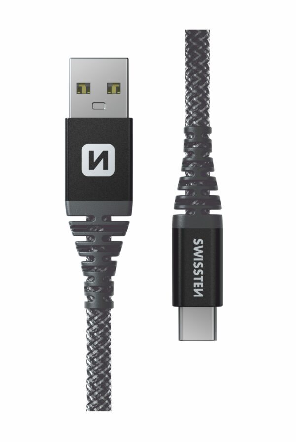 DATA CABLE SWISSTEN KEVLAR USB / USB-C 1.5 M ANTRACIT