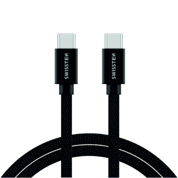 DATA CABLE SWISSTEN TEXTILE USB-C / USB-C 2,0 M BLACK